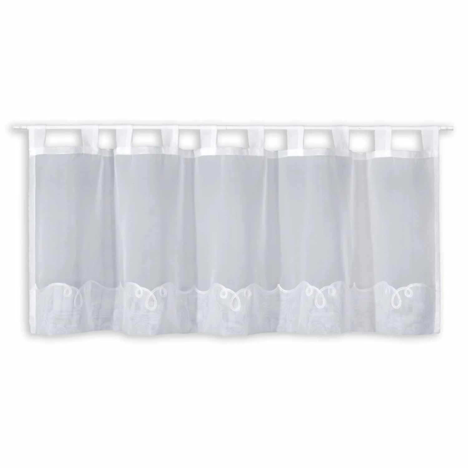 Scheibengardine - weiß - Stickerei - 150x50 cm 3 Scheibengardine - weiß - Stickerei - 150x50 cm