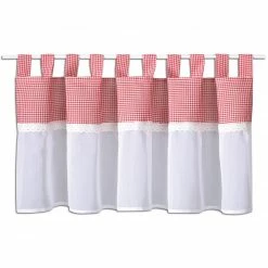 Bistrogardine - rot-weiß kariert - 150x50 cm