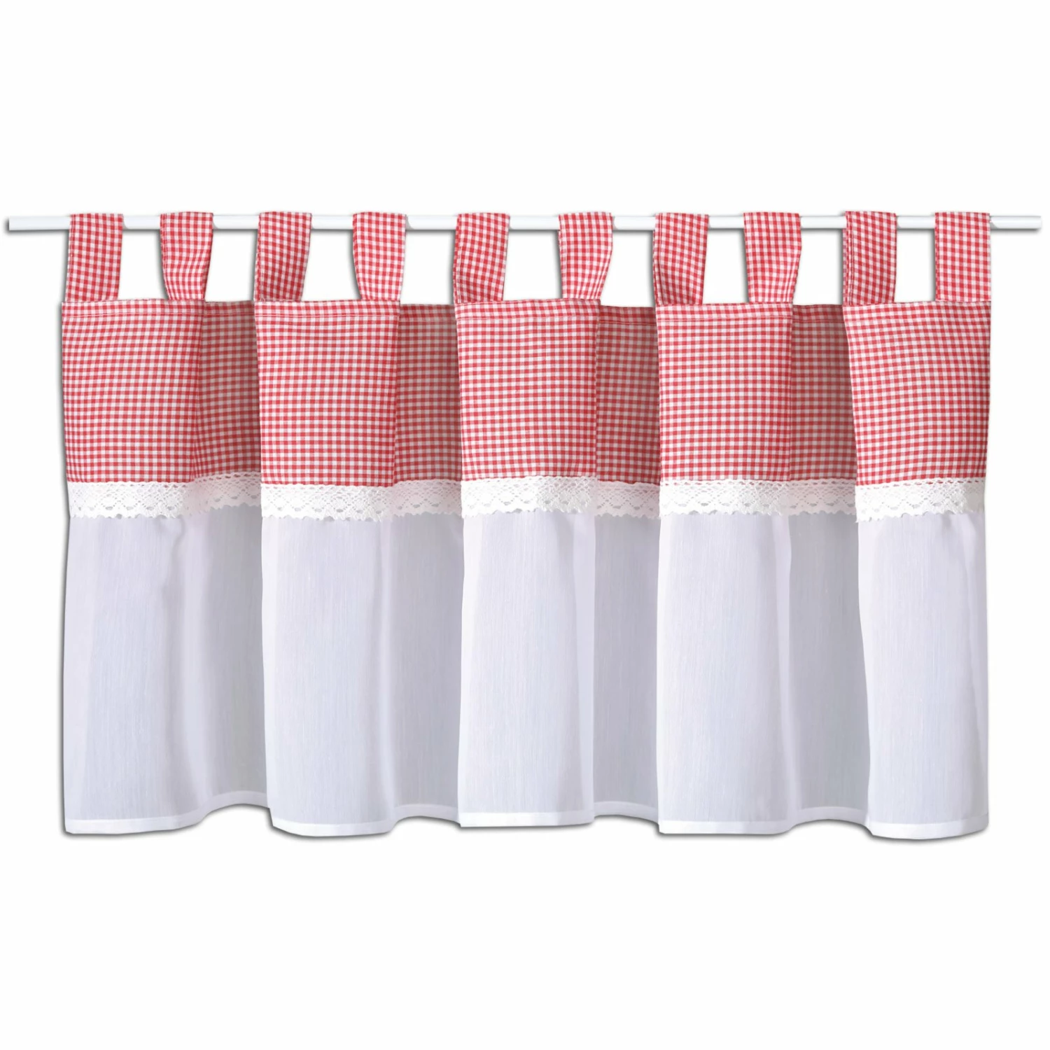 Bistrogardine - rot-weiß kariert - 150x50 cm 3 Bistrogardine - rot-weiß kariert - 150x50 cm