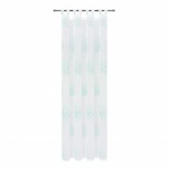 Schlaufenschal - weiß-hellblau - Floral - 140x245 cm