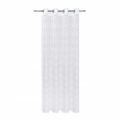 Ösenschal - weiß - Ornamentkreise - 140x245 cm