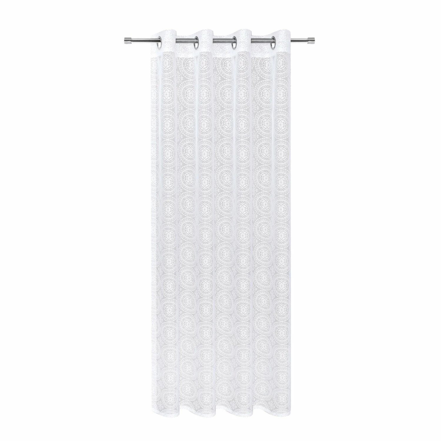 Ösenschal - weiß - Ornamentkreise - 140x245 cm 3 Ösenschal - weiß - Ornamentkreise - 140x245 cm