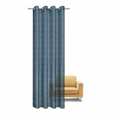 Ösenschal - blau - Ornamentkreise - 140x245 cm -Heimtextilien Verkäufe 2097070601 02 1600Wx1600H