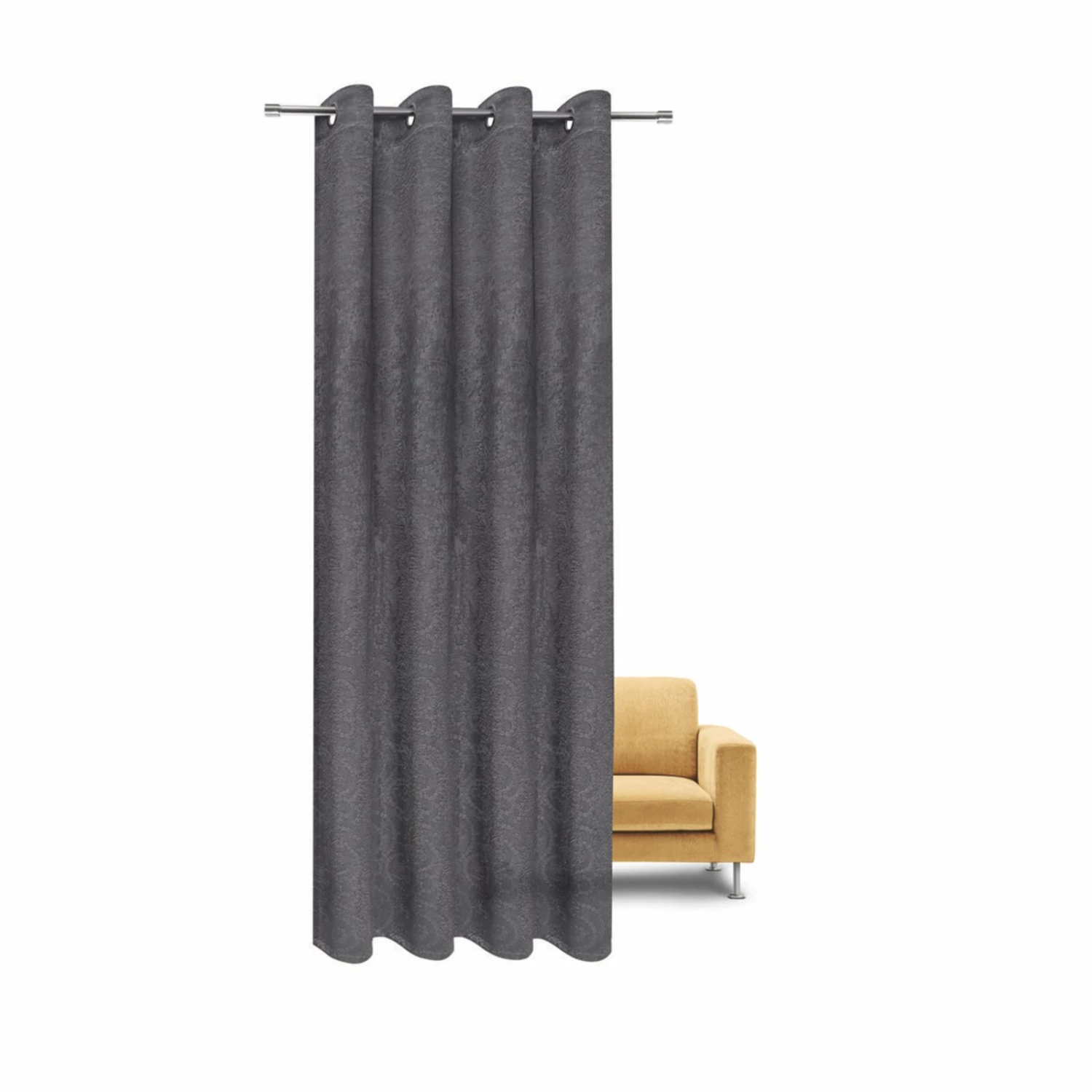 Ösenschal - dunkelgrau - Prägung - 140x245 cm 4 Ösenschal - dunkelgrau - Prägung - 140x245 cm – Bild 2