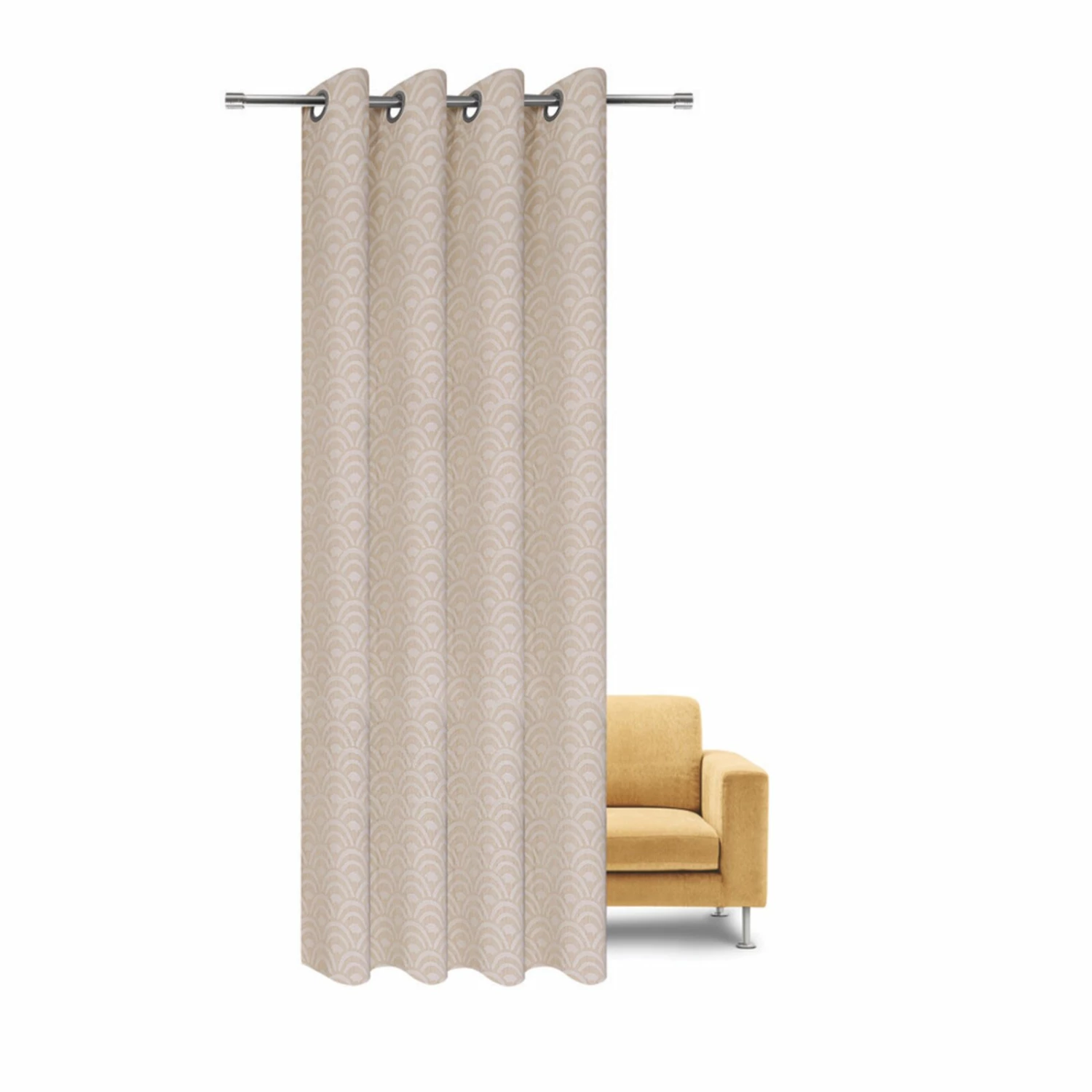 Ösenschal - beige - Halbkreise - 140x245 cm 4 Ösenschal - beige - Halbkreise - 140x245 cm – Bild 2