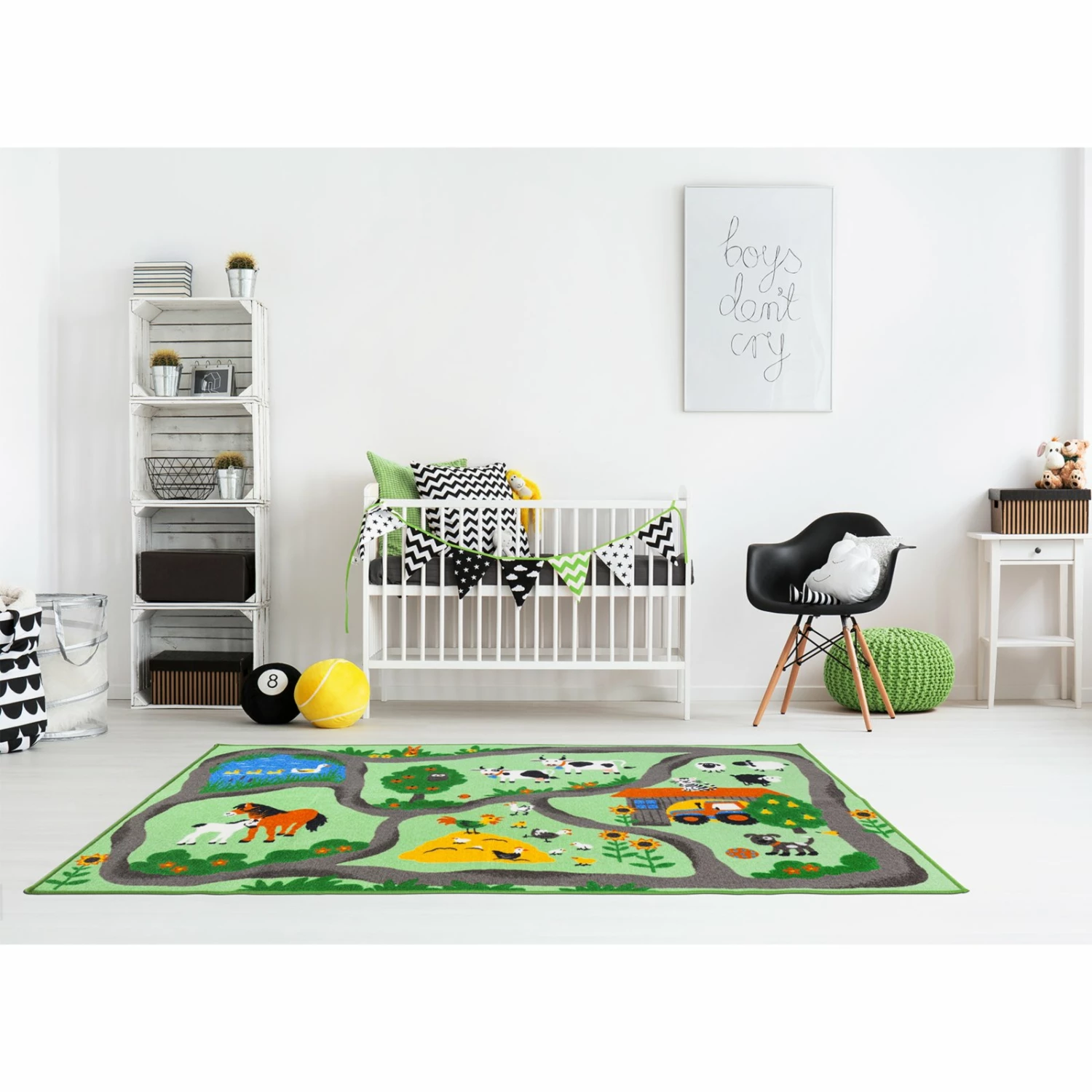 Kinderteppich - Bauernhof - grün - 80x150 cm 4 Kinderteppich - Bauernhof - grün - 80x150 cm – Bild 2