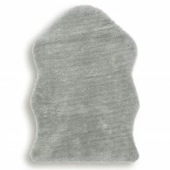 Kunstfell-Teppich - hellgrau - 55x80 cm