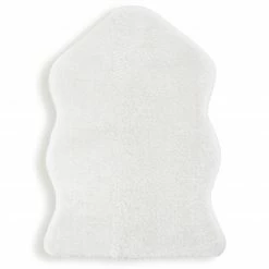 Kunstfell-Teppich - weiß - 55x80 cm