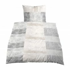 Biber-Bettwäsche - grau-natur - 135x200 cm