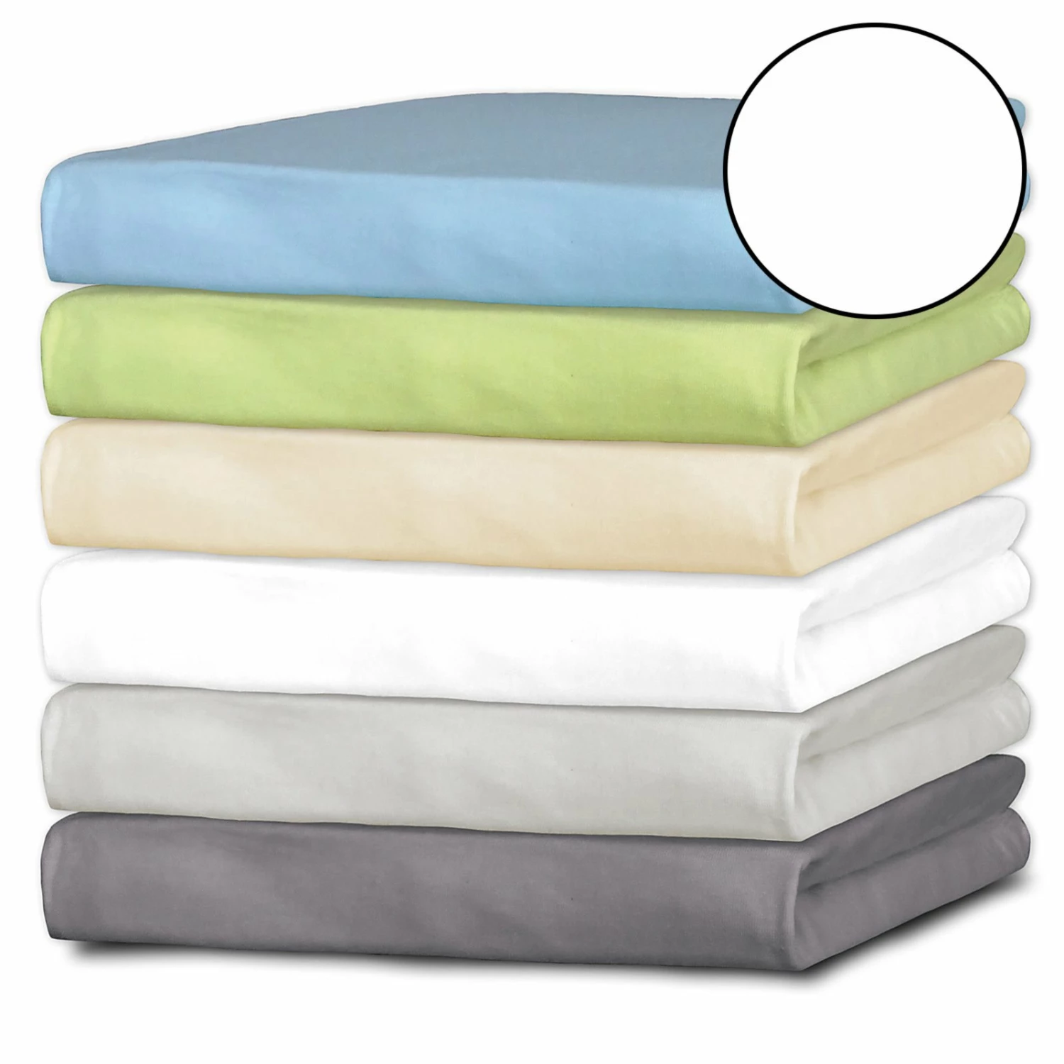 Jersey-Spannbettlaken - weiß - 100x200 cm 3 Jersey-Spannbettlaken - weiß - 100x200 cm