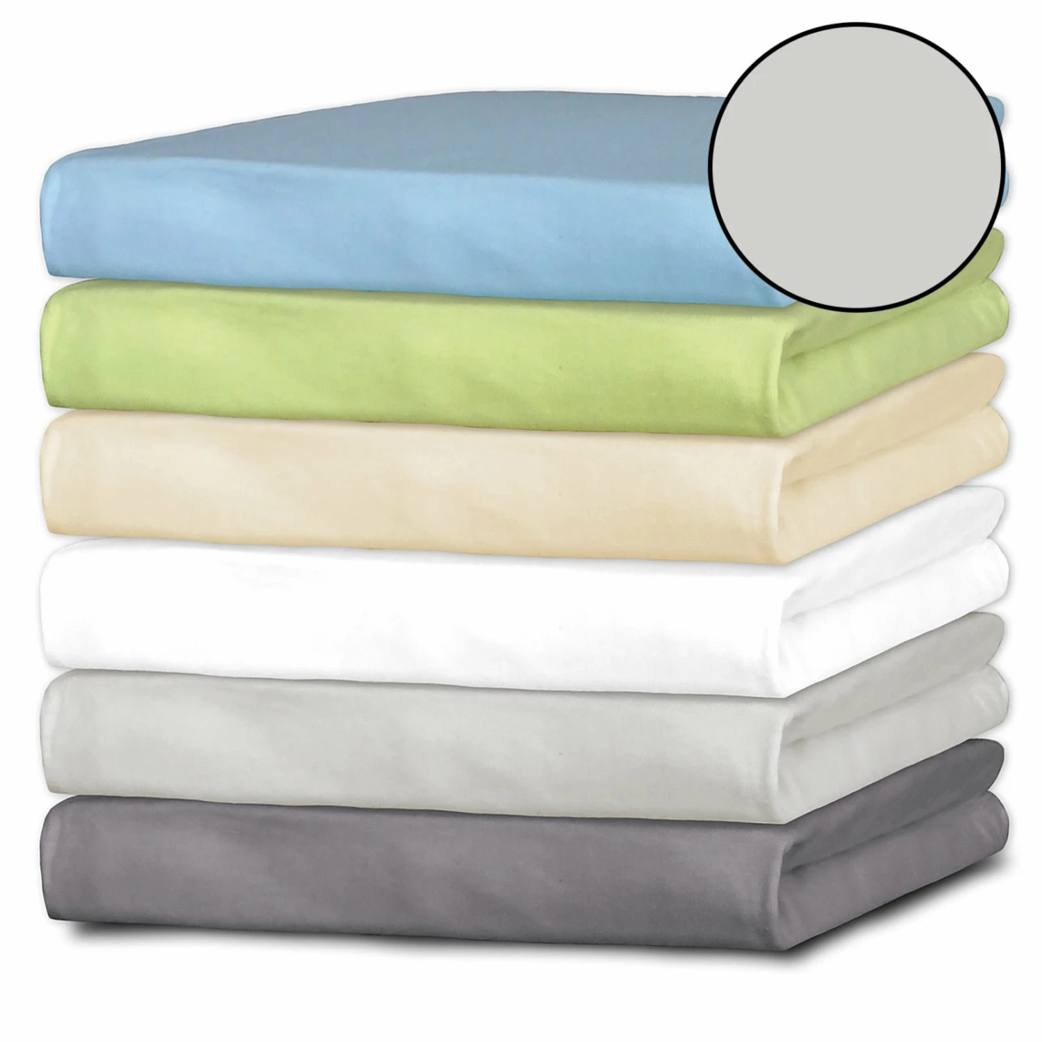 Jersey-Spannbettlaken - silber - 100x200 cm 3 Jersey-Spannbettlaken - silber - 100x200 cm