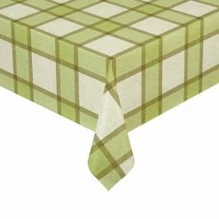 Tischdecke - lindgrün - Karo - 140 cm breit