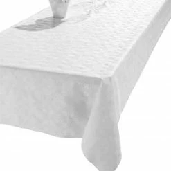 Tischdecke - weiß - geprägt - 140 cm breit