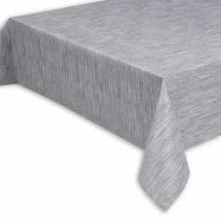 Tischdecke - silbergrau - Leinenoptik - 140 cm breit