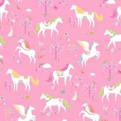Jersey-Stoff - rosa - Einhörner - Meterware