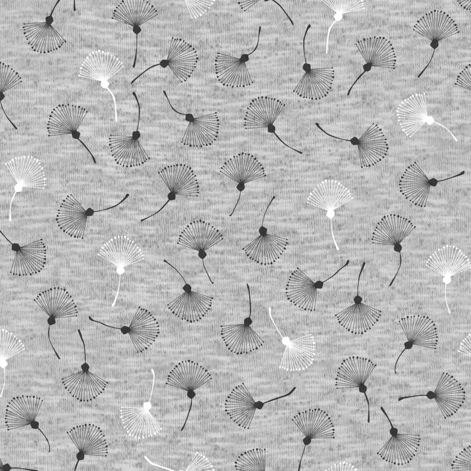 Stoff - Pusteblume - grau-weiß - Meterware - 140 cm breit 3 Stoff - Pusteblume - grau-weiß - Meterware - 140 cm breit