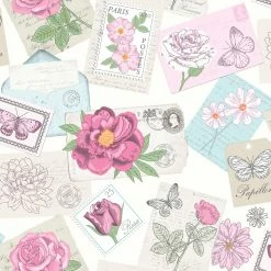 Stoff - Flower Stamp - 140 cm