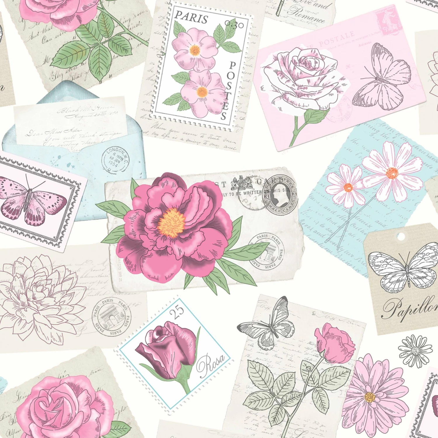 Stoff - Flower Stamp - 140 cm 3 Stoff - Flower Stamp - 140 cm