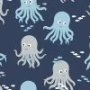 Stoff - Tintenfisch - marine-blau - 140 cm breit -Heimtextilien Verkäufe 2327001029 1600Wx1600H