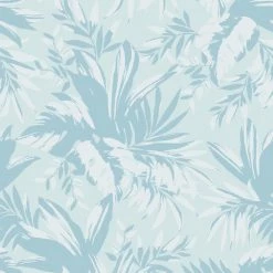 Stoff - Blätter - auqumarin - 160 cm
