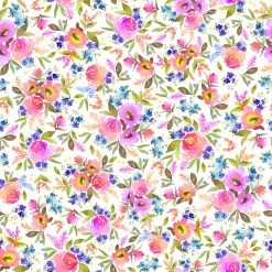 Stoff - Blüten - bunt - 160 cm