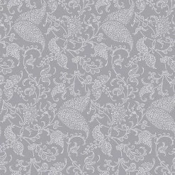 Stoff - Blatt Paisley - grau - 160 cm