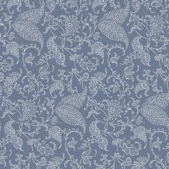 Stoff - Blatt Paisley - blau - 160 cm