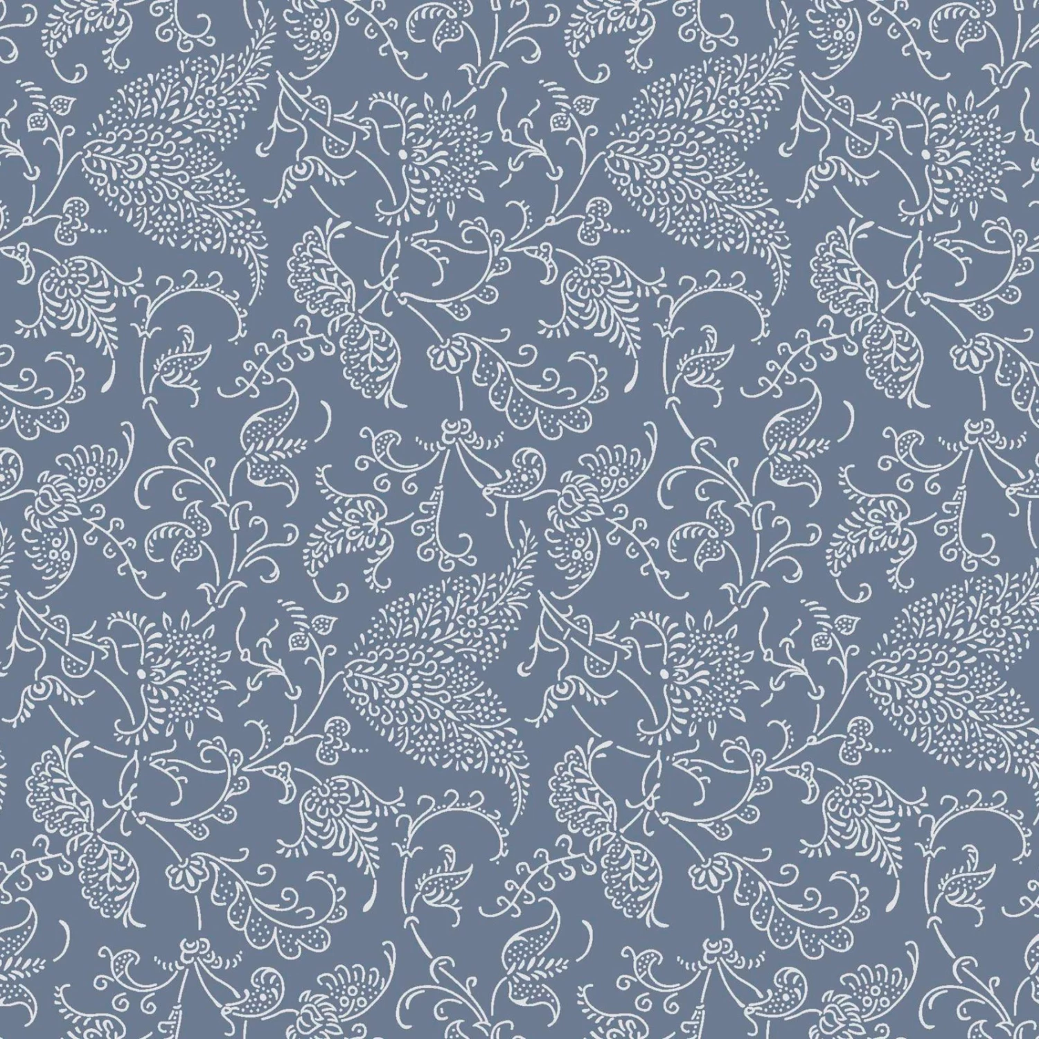 Stoff - Blatt Paisley - blau - 160 cm 3 Stoff - Blatt Paisley - blau - 160 cm
