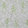 Jersey - grau-grün - leuchtende Skelette - 155 cm breit