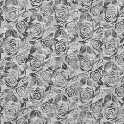 Jersey - grau-schwarz - Rosen - Meterware