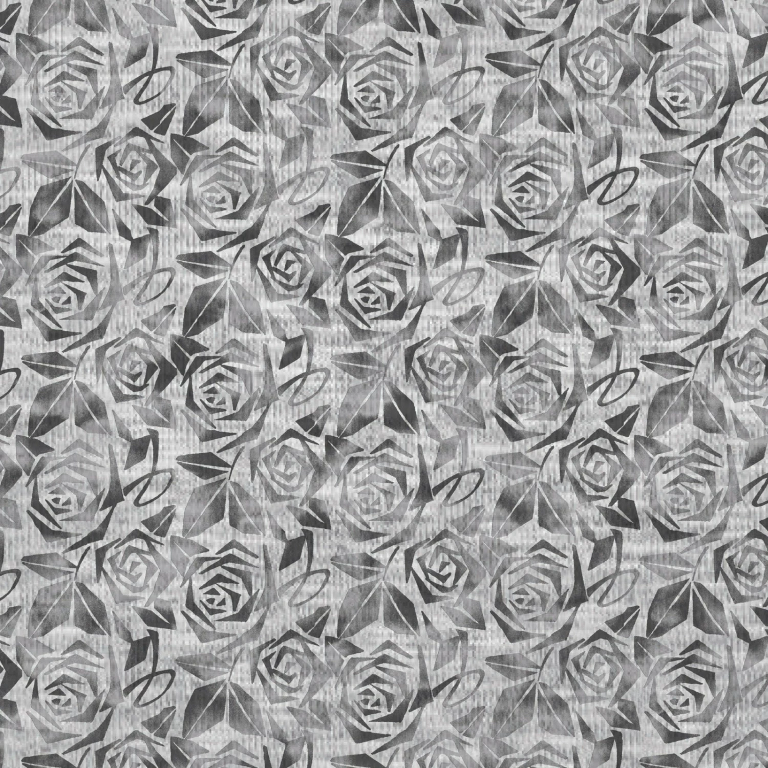 Jersey - grau-schwarz - Rosen - Meterware 3 Jersey - grau-schwarz - Rosen - Meterware