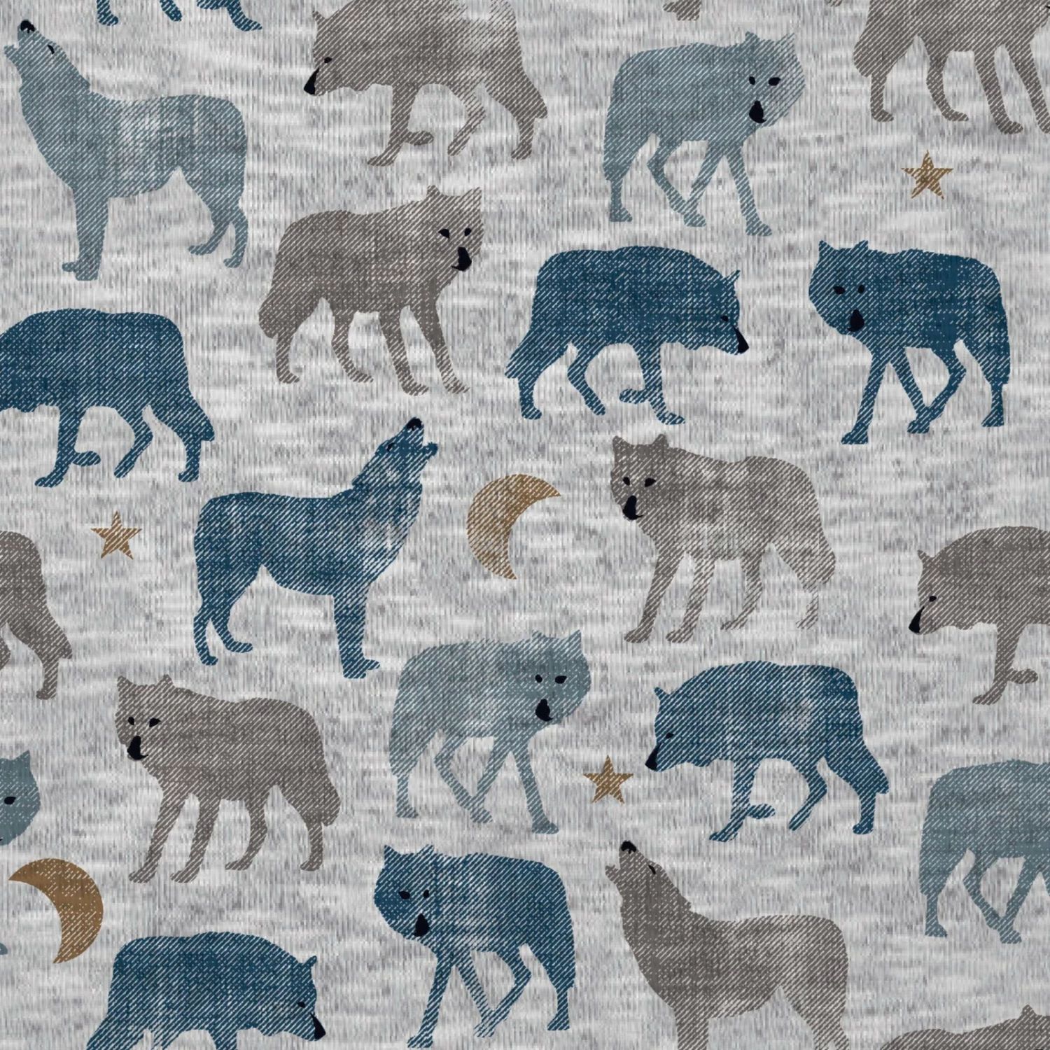 Jersey - grau-blau-braun - Wölfe - Meterware 3 Jersey - grau-blau-braun - Wölfe - Meterware