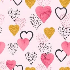 Stoff - Herzen - rosa-pink - 160 cm