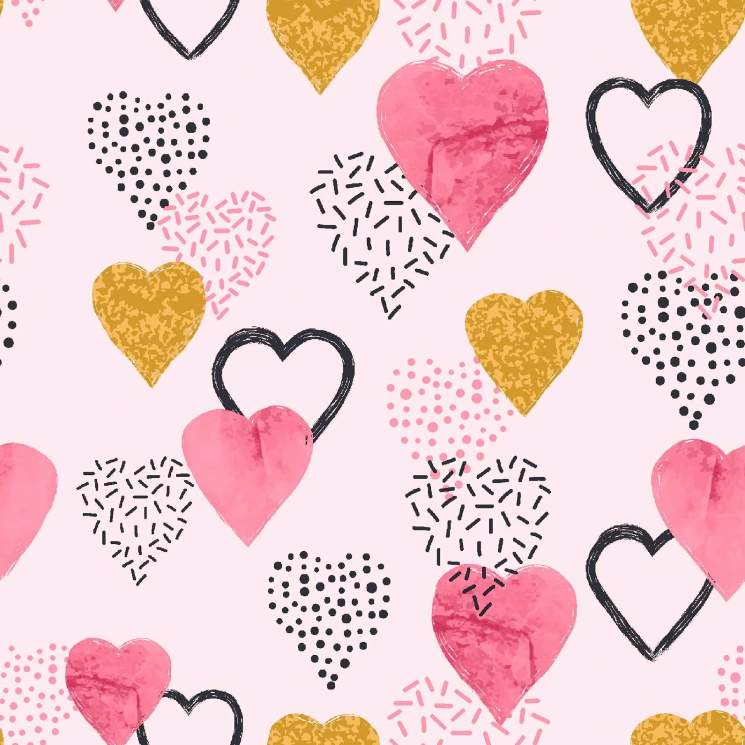 Stoff - Herzen - rosa-pink - 160 cm 3 Stoff - Herzen - rosa-pink - 160 cm