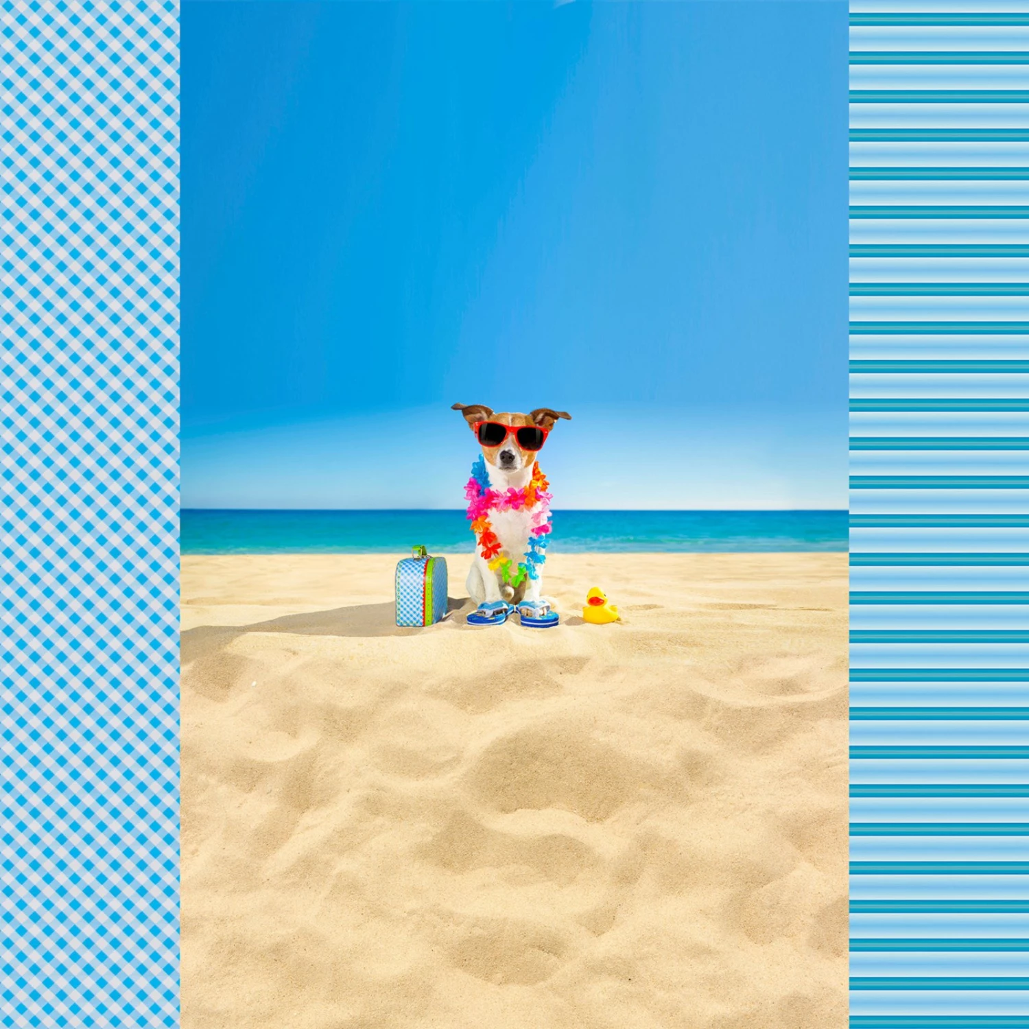 Jersey-Stoff - blau-weiß - Hund - Meterware 3 Jersey-Stoff - blau-weiß - Hund - Meterware