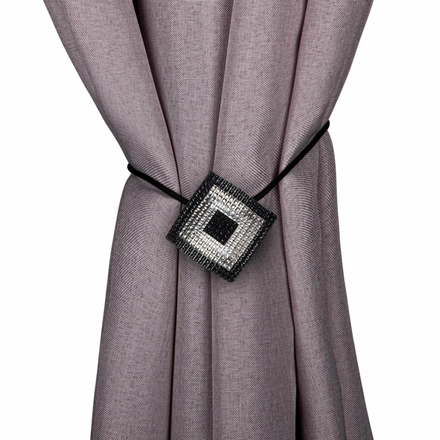 Raffhalter - schwarz-silber - magnetisch 4 Raffhalter - schwarz-silber - magnetisch – Bild 2