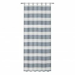 Schlaufenschal - weiß-dunkelblau - Streifen - 140x235 cm