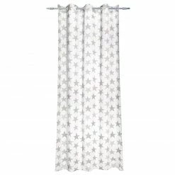 Ösenvorhang - grau - Sterne - 140x245 cm