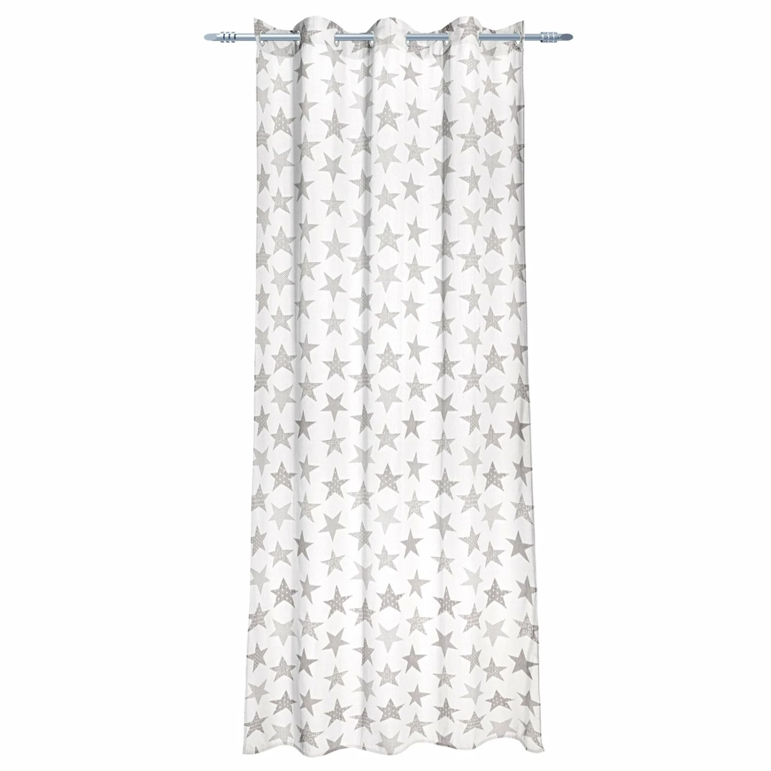 Ösenvorhang - grau - Sterne - 140x245 cm 3 Ösenvorhang - grau - Sterne - 140x245 cm