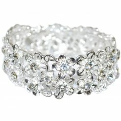 Dekoklammer Ring - silber - Strass - 6x6 cm