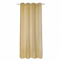 Ösenvorhang - senf - halbtransparent - 140x245 cm