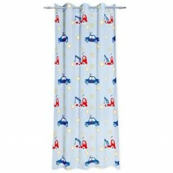 Ösenvorhang - hellblau - Autos - 245 cm