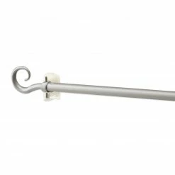 Scheibengardinenstange - chrom matt - Kringel - ausziehbar