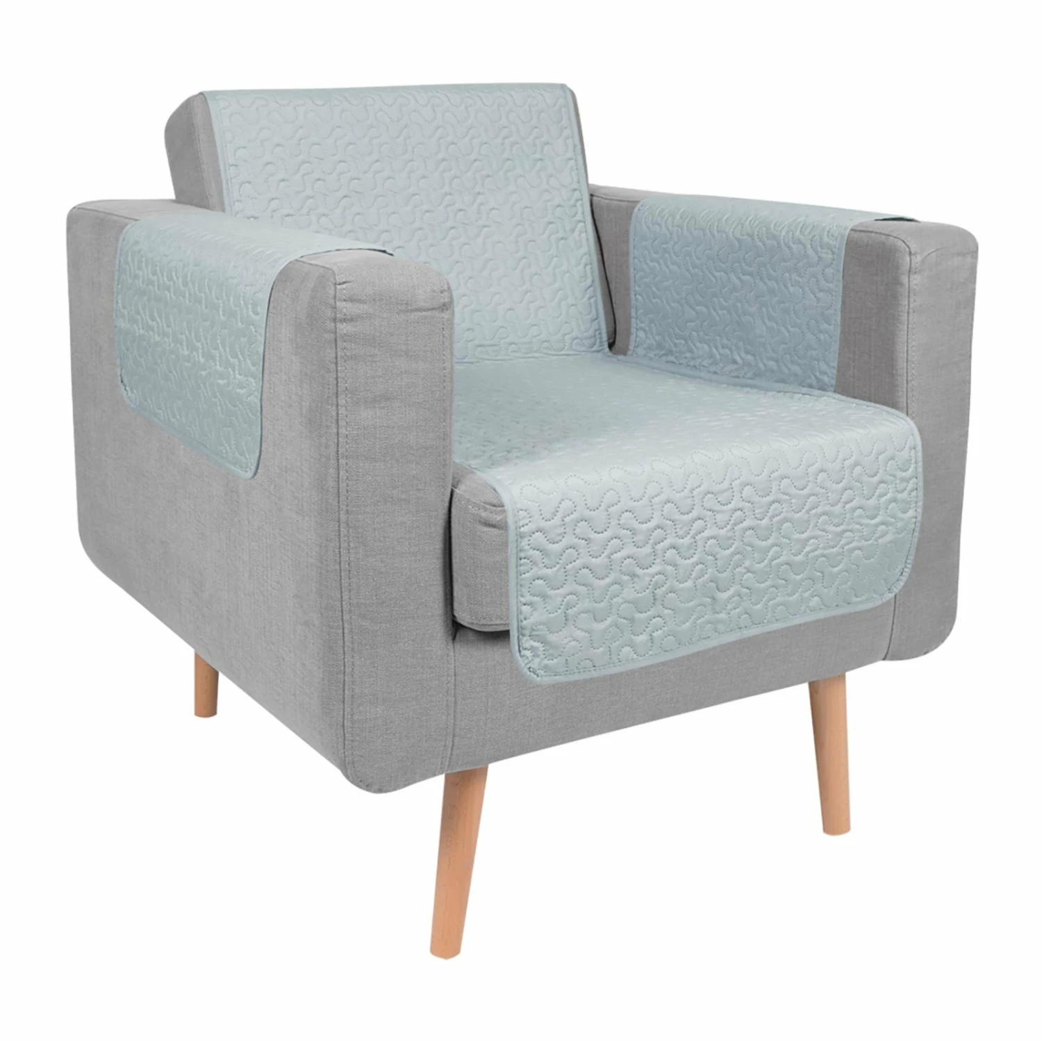 Sesselschoner - silber - Microfaser - 160x50 cm 3 Sesselschoner - silber - Microfaser - 160x50 cm