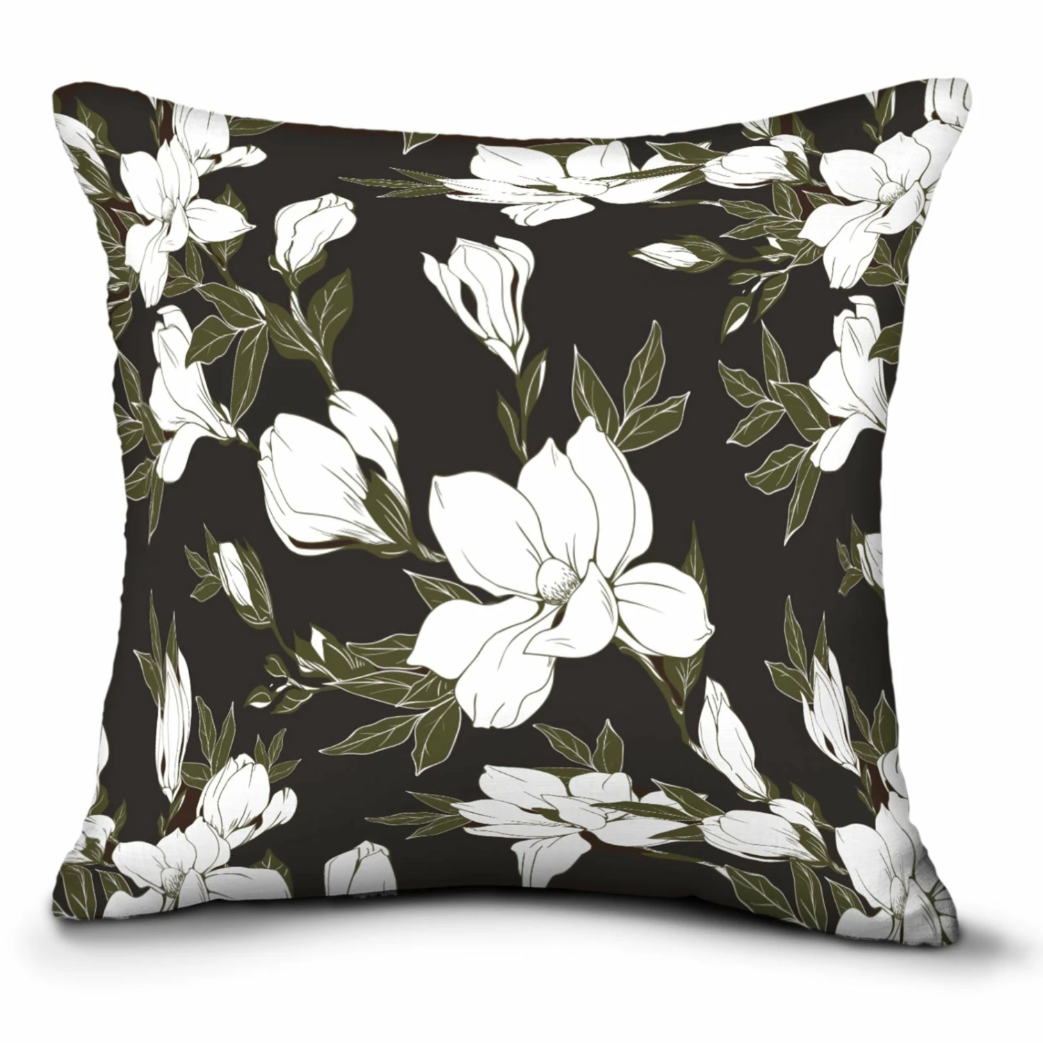 Kissen - schwarz-weiß - Blumen - 45x45 cm 2 Kissen - schwarz-weiß - Blumen - 45x45 cm