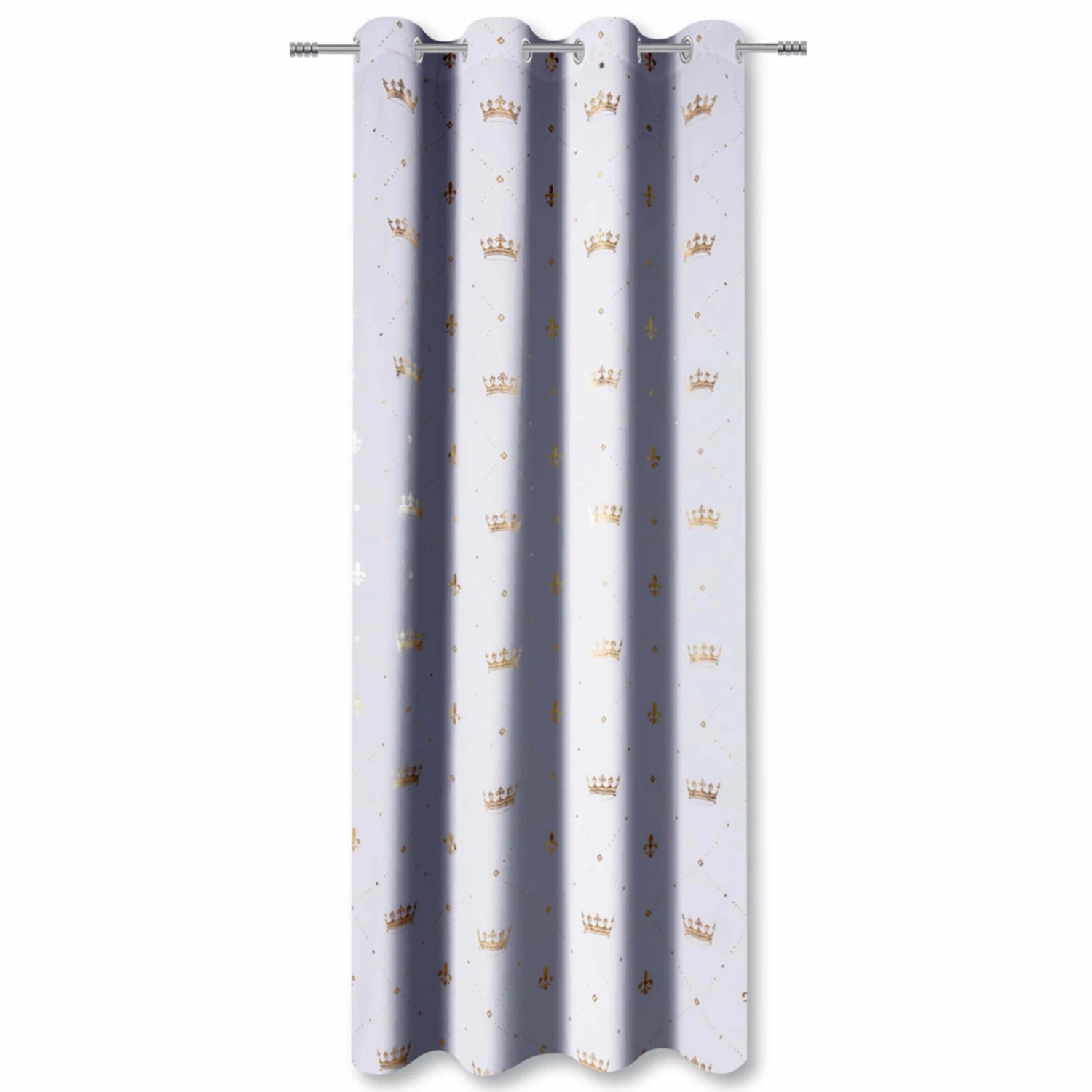 Ösenvorhang - weiß-gold - 140x235 cm 3 Ösenvorhang - weiß-gold - 140x235 cm