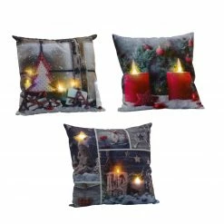 LED-Kissen - sortiert - verschiedene Designs - 40x40 cm