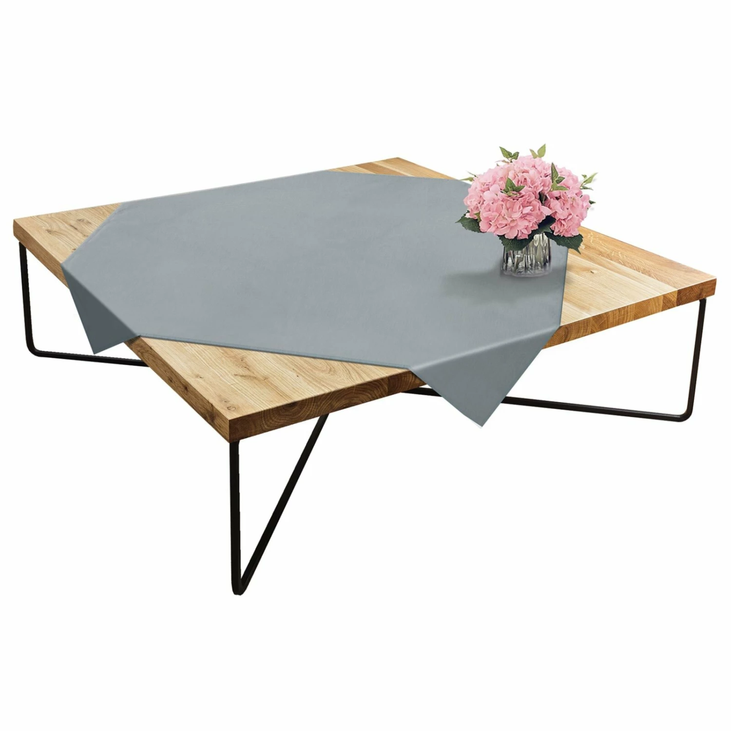 Tischdecke - grau - uni - 80x80 cm 4 Tischdecke - grau - uni - 80x80 cm – Bild 2