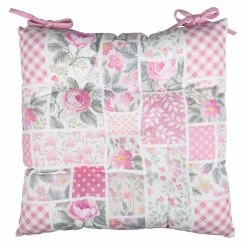 Sitzkissen - rosa-weiß - Patchwork - 40x40 cm