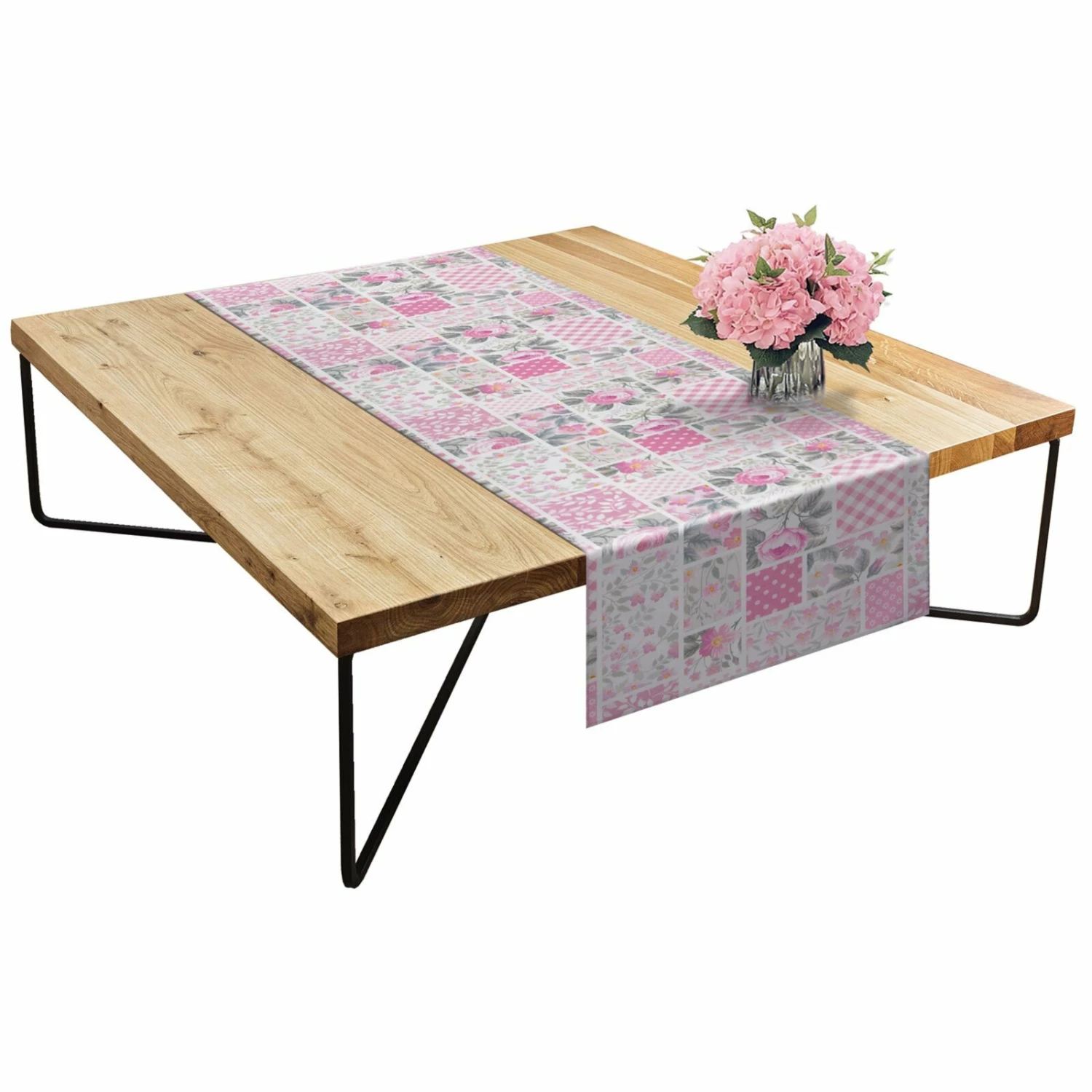 Tischläufer - rosa-weiß - Patchwork - 40x140 cm 4 Tischläufer - rosa-weiß - Patchwork - 40x140 cm – Bild 2